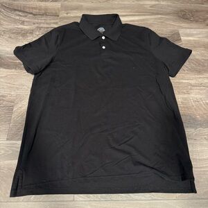 St. John’s Bay Polo Shirt Men Size Large Black Short Sleeve Collared